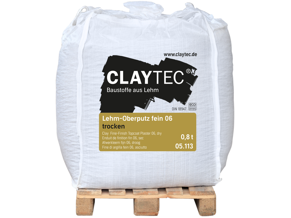 Lehm, Oberputz fein 06 trocken, 800kg big bag